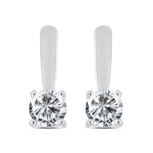 BUY 925 SILVER NATURAL WHITE ZIRCON GEMSTONE EARRING